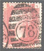 Great Britain Scott 33 Used Plate 184 - ND